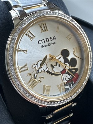 DISNEY Mickey Mouse Ladies' Watch CITIZEN Eco-Drive FE7044-52W New in Box