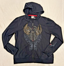 Harley Davidson Womens Black Wing Zip Up Hoodie Sweatshirt 2XL
