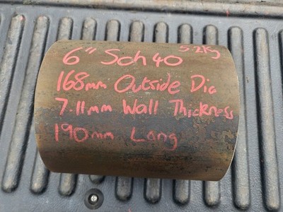 6'' Stahlrohr Ableger 190mm lang 168,3mm Außendurchmesser 7,11mm Wand Sch 40