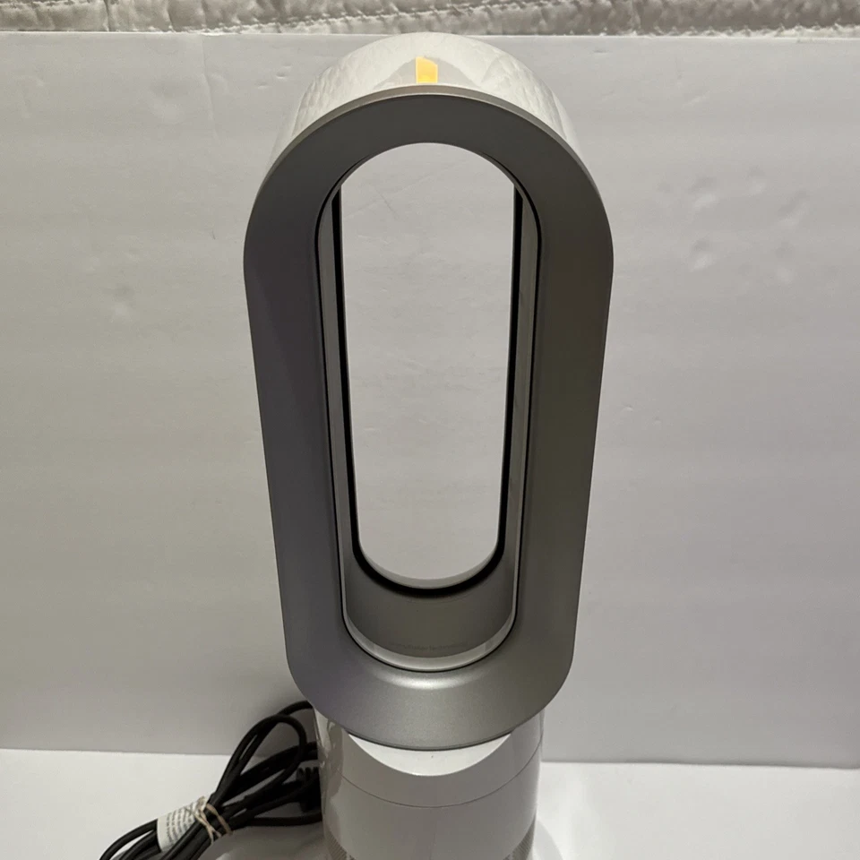 Ventilador oscilante calentador Dyson AM09 Hot Cool Jet Focus funciona blanco plateado con control remoto Foto 3 de 4