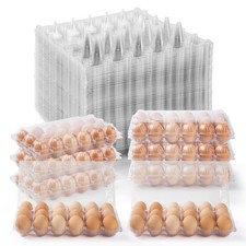 APOCHON 40PCS Plastic Egg Cartons 18 Count,Clear Egg Cartons Cheap