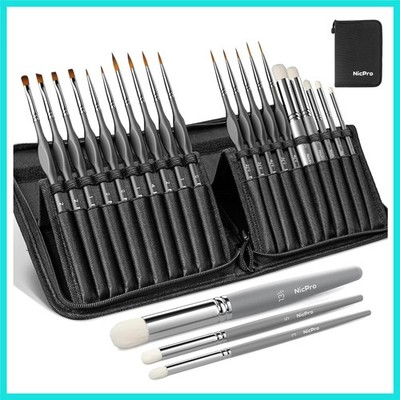 Miniature Paint Brushes Dry Brush - 20PCS Model Paint Brush Set with Nylon Ca...