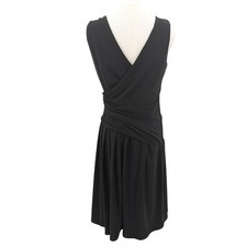 Essential by A.B.S. Little Black Dress Faux Wrap Sleeveless Cocktail Sz 4