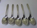 5 International Prelude Sterling Demitasse Spoons 4" Nice!