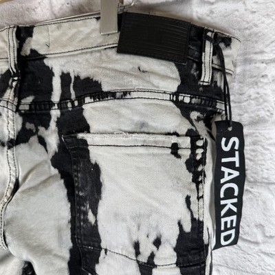 Jordan Craig Martin Stacked Schwarz Bleach Herren 42x36 Erbe Punk Enge Jeans Nwt