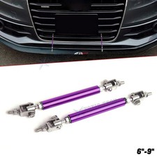 Purple 6"-9" Front Bumper Lip Splitter Rod Strut Tie Bars For Audi A6 A3 A5 Q3