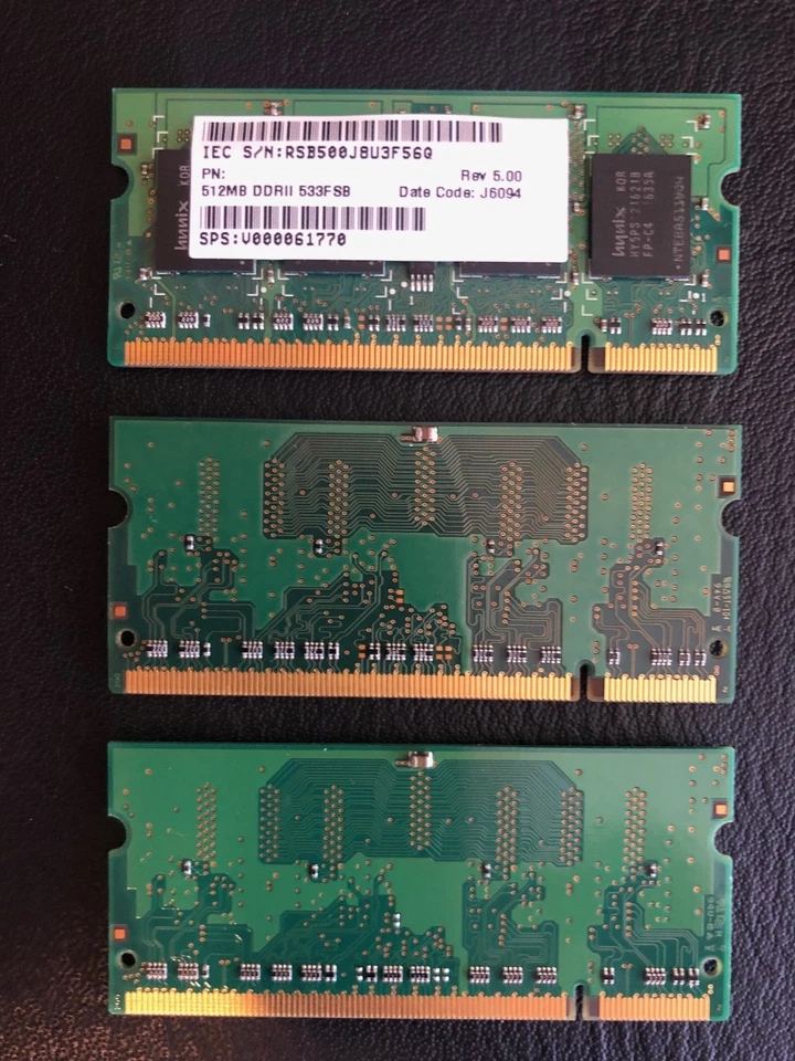Hynix PC2-4200 2 x 256 mb / 1 x 512 mb - Image 2 of 2