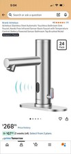 Stainless Steel Automatic Touchless Bathroom Sink Faucet, Hands Free IR Sensor