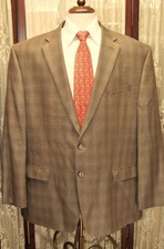 Ralph Lauren 48 R brown glen plaid Silk  wool 2 vent sport coat blazer w0j5 