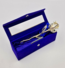 Rose Stem Flower 24k Gold / Pure Silver Plated Anniversary Wedding Gift