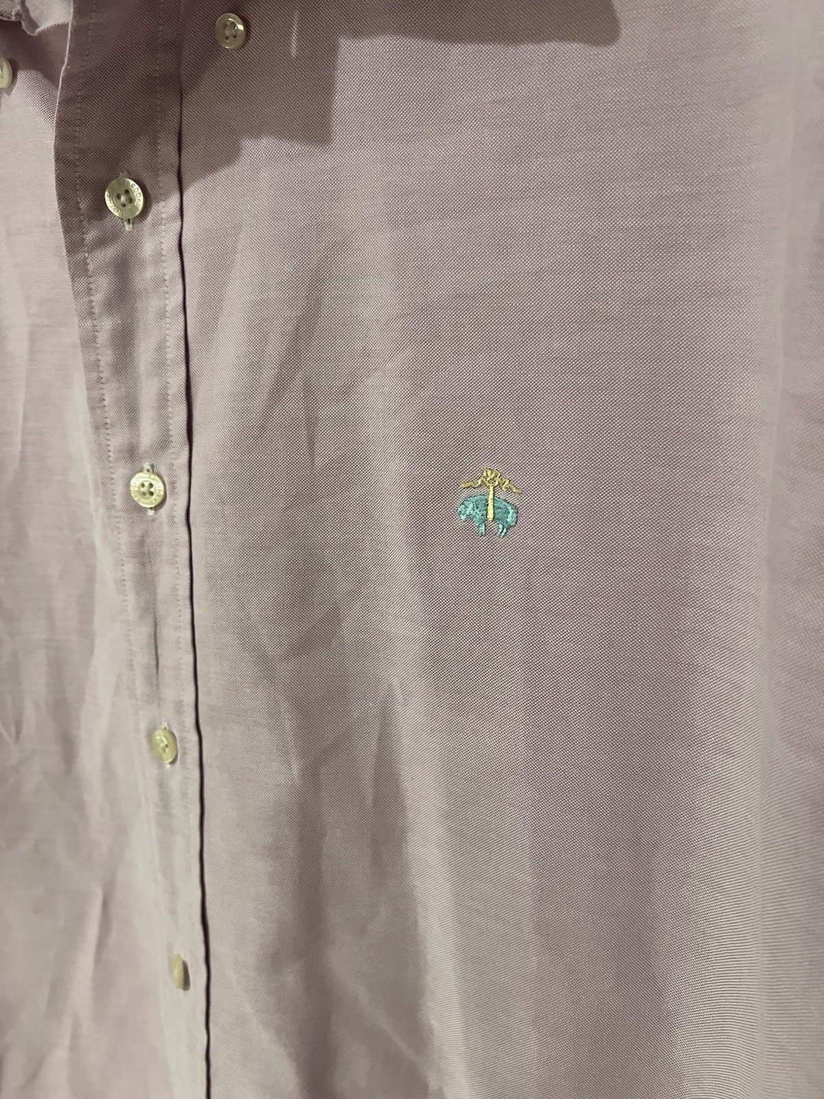 Brooks Brothers Dress Shirt Supima Cotton Mens Size Large Pink Lilac thumbnail 2