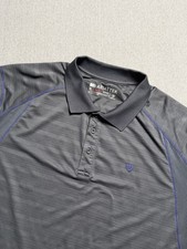 Ariat Tek Polo Shirt Mens XL Gray Heat Series Stretch Performance Work