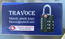 Travoce TSA Accepted Travel Lock Model TSA21105V Black 4 Pack