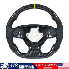 Hydro-dip Carbon Fiber Steering Wheel For Chevrolet Camaro 2016-2024 Yellow Ring