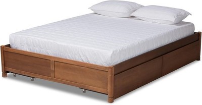 Modern & Contemporary Walnut Brown Finished Wood Queen Size 4-Drawer