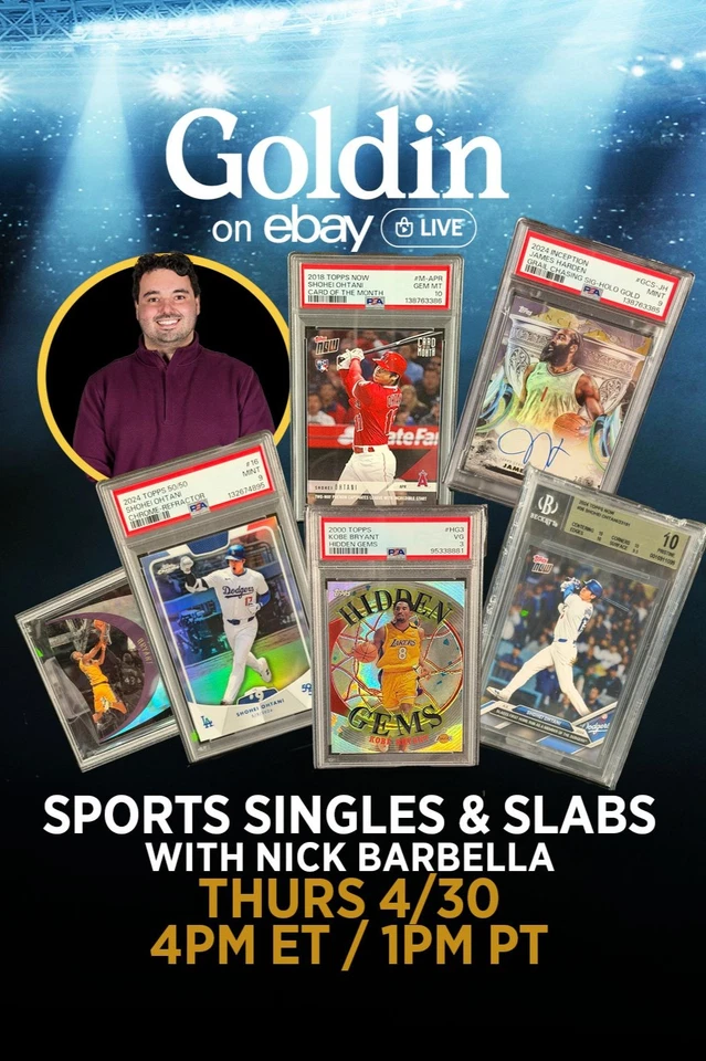 $1 STARTS! Sports Singles & Slabs! Ohtani, Wemby, Kobe & More!