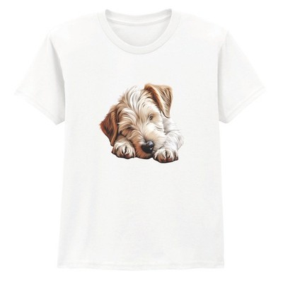T-Shirt schlafender Welpe Hund Tiere Kinder süßes Hündchen Grafik Tee