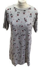 M&S Grey MICKEY & MINNIE MOUSE Nightie, Longline Pyjama Top U.K. 12 