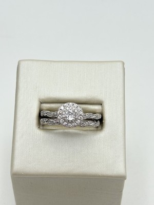 STERLING SILBER 925 WEISSER VERLOBUNGS EDELSTEIN 4,5 mm BANDGRÖSSE 9 RING 5,2 g