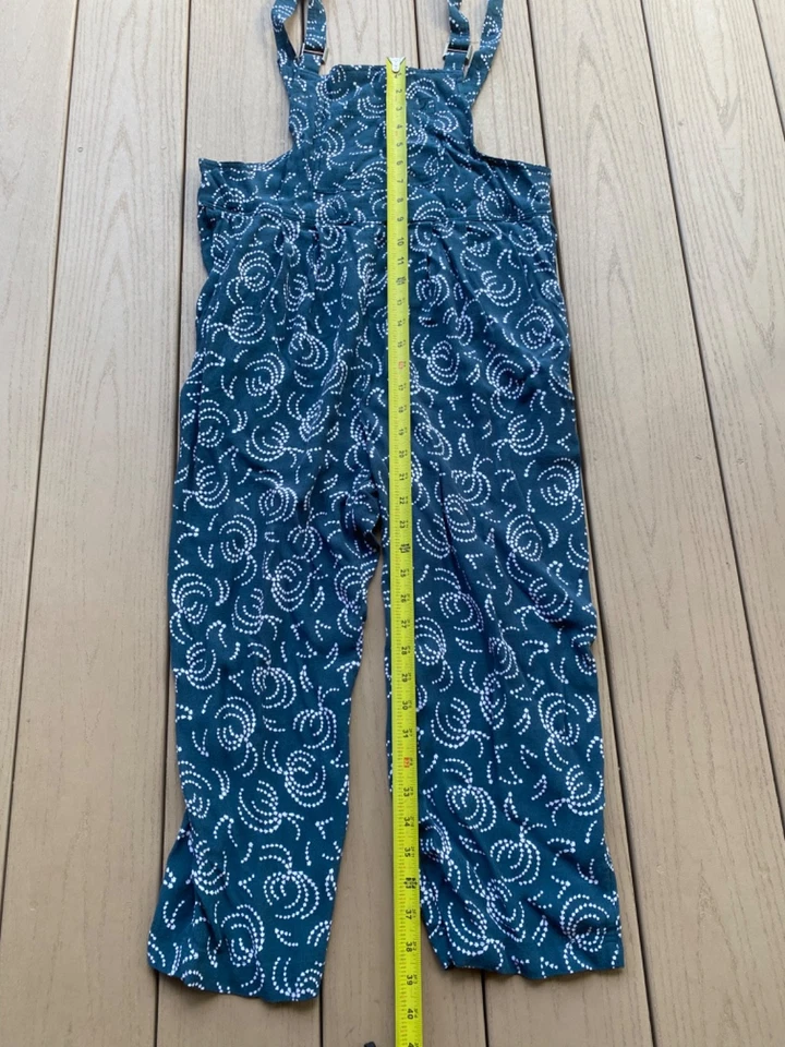 Mono corto Anthropologie Maeve para mujer azul estampado de remolinos de marea talla pequeña Foto 3 de 4