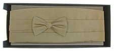 New Men's Khaki Brown Cummerbund  Bow Tie Boxed Set Formal Wedding Prom Cruise
