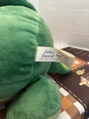 2020 Progressive Plush Jake David Green Triceratops Dinosaur Plush Toy Figure - Picture 5 of 5
