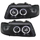 Scheinwerfer Klarglas Angel Eyes für Audi A3 8L Bj. 1996-2000 Schwarz