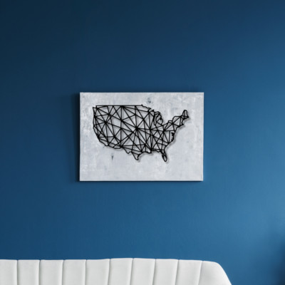 Geometrische Karte USA - Holz Acryl Laser geschnitten Wandbild USA