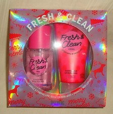 Victoria  s Secret PINK Fresh  Clean Body Mist  Lotion Gift Set 2.5 oz each NEW