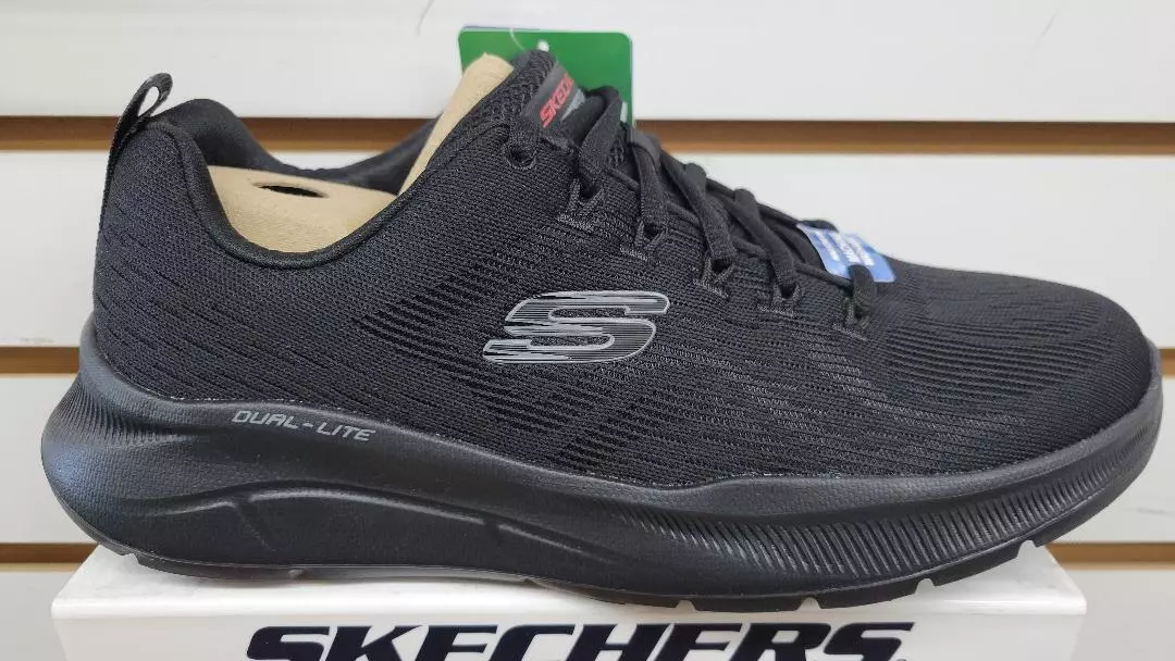 skab forbruge Stolthed Skechers Extra Wide Fit Black Shoes Men Memory Foam Comfort Cushion Relax  232519 | eBay