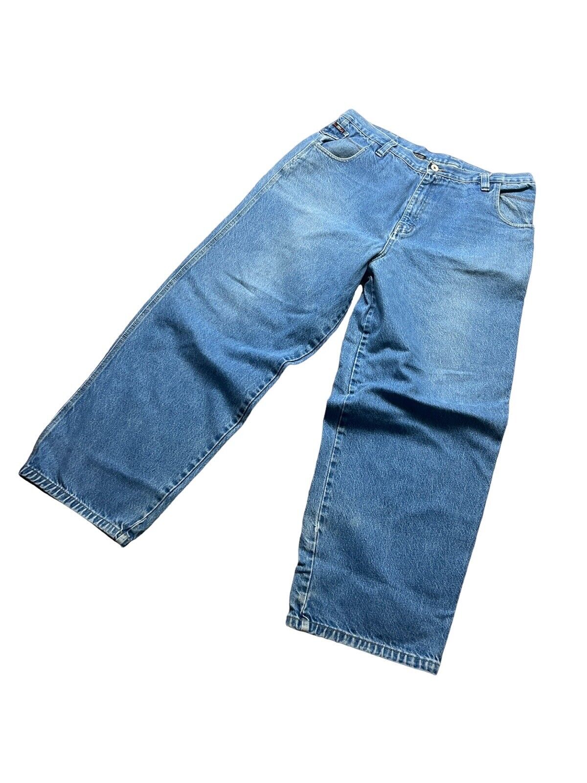 Vintage 90s Baggy Mens FUBU Buckle Back Jeans Men… - image 3