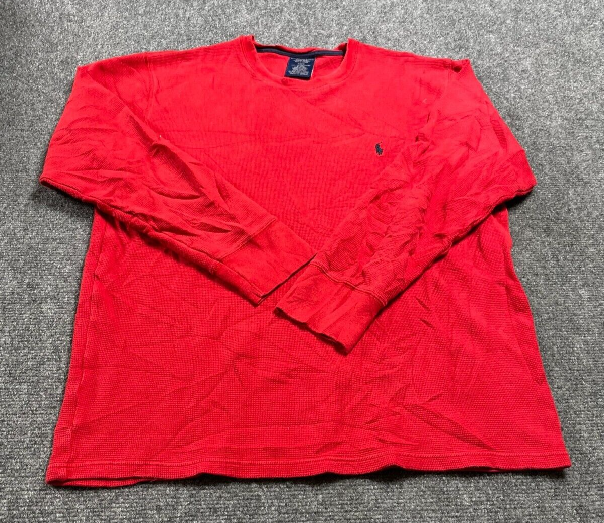 Ralph Lauren Men's Red Long Sleeve Knit Sleep Shirt Size L Crewneck
