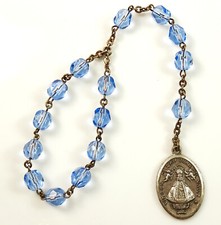 Virgen de San Juan Del Valle Single Decade Rosary Tenner Spanish Blue Glass Bead