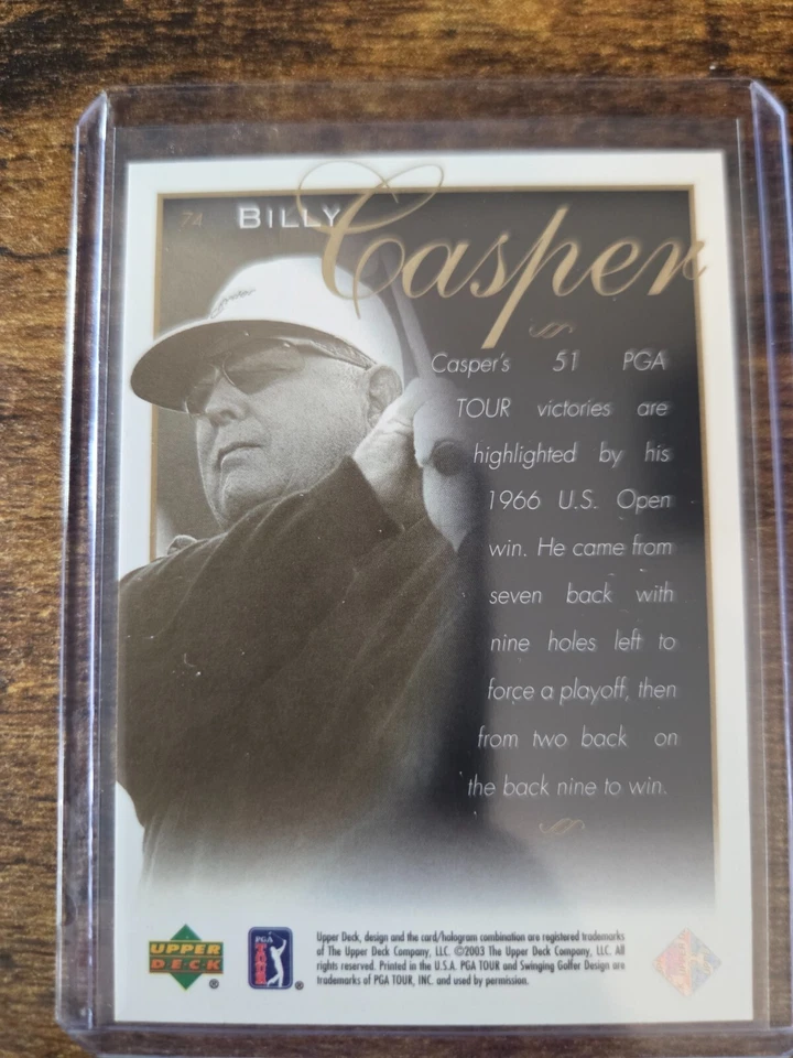 2003 Upper Deck Golf Billy Casper Legends of the Links #74 Golfer HOF - Image 2 of 2
