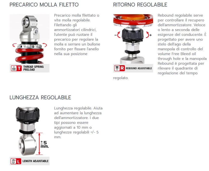 Ammortizzatore YSS Moto Top Line Gas Z per VENT DERAPAGE 50 2017 - 2024 - Immagine 2 di 3