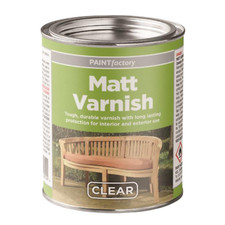 Paint Factory Matt Varnish Tin Clear Durabel Protect Indoor Outdoor Seals 300ml