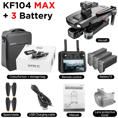 KF104 MAX 4K HD GPS 3-Axis Gimbal Anti Shake 6KM Quadcopter Foldable RC Drone - Picture 36 of 36