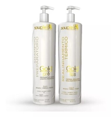 Realinhamento Térmico Gold Liss Progressiva Souple Liss 2x1l
