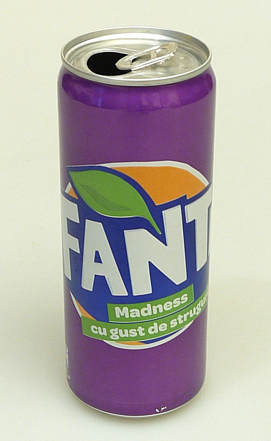 PRL) FANTA LATTINA 330 ML MADNESS CU GUST DE STRUGURI COLLEZIONE TIN COLLECTION