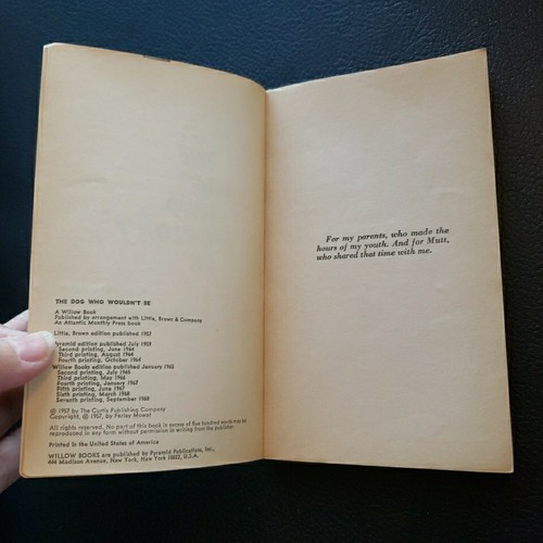 The Dog Who Wouldnt Be by Farley Mowat 1968 Pyramid Paperback - Imagen 6 de 9