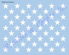 1" STAR STENCIL "50 STARS" TEMPLATE CRAFT PAINT COLOR SCRAPBOOK ART 9.5  x11.5"