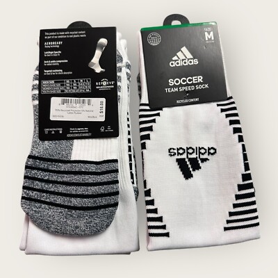 2-Pack Adidas Soccer Socks White Team Speed Climacool Men's