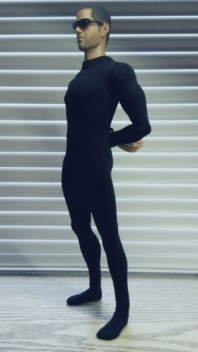 1/6 Scale Black Elastic Bodysuit Model for 12" HT Male Body Action Figure Doll - Picture 2 of 2