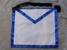 Masonic White Apron Blue Trim Master Guest Freemason Lodge Travel NEW 