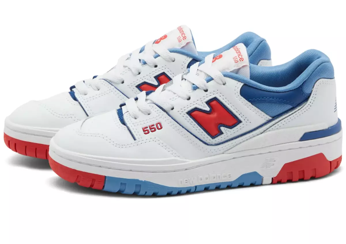 Blue white and top red new balance
