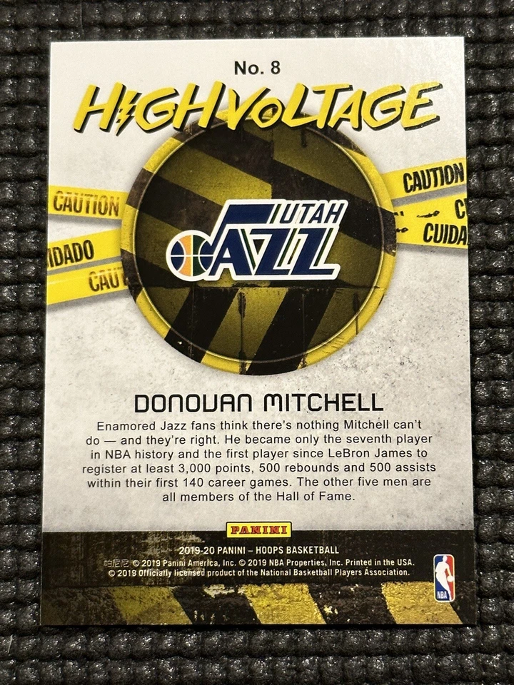2019-20 Hoops High Voltage Donovan Mitchell #8  Rare SP Utah Jazz Cavs - Image 2 of 2