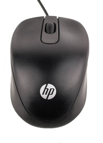 HP Maus schwarz optisch mit USB Anschluss 3 TASTEN SCROLLRAD für Reisen - Bild 2 von 2