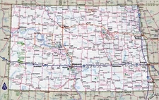 NORTH DAKOTA STATE ROAD MAP Poster Photo Picture Print Bismark Fargo Minot City