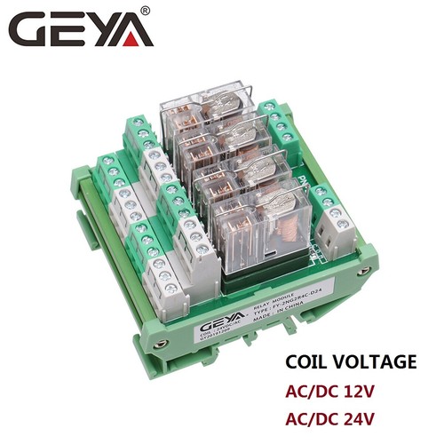 GEYA 4 Channel Omron Relay Module 2NO2NC DPDT PLC RELAY Interface 12/24V AC/DC - Picture 1 of 10