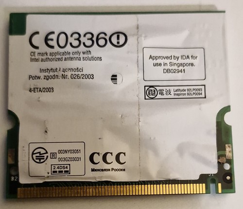 Intel PC Portable Module WM3A2100 PCI WLAN DELL PN: 0N0498 - Photo 2/2